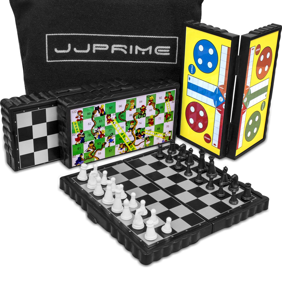 Buy JJPRIME Travel Board Games Set of 4 Chess, Draughts