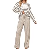 Blooming Jelly Womens Lounge Set Cute Long Sleeve Pajama Sets Casual 2 Piece Pj Outfit Fall Sleepwear Pockets