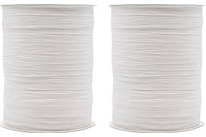 STEPHANIE IMPORTS Pack of 2 Paper Raffia Ribbon Rolls 200 Yards for Kraft Packaging and Decoration (White)