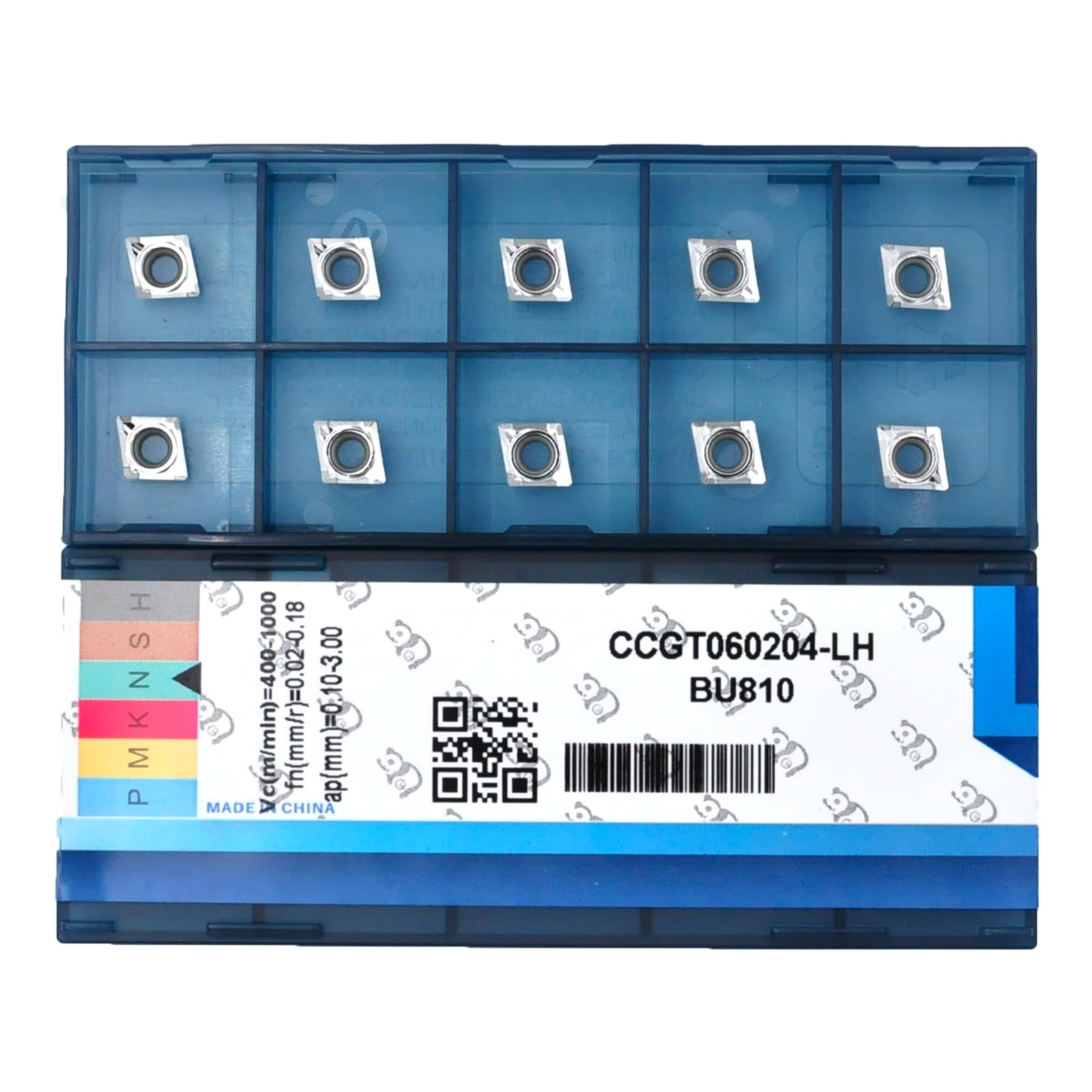 CDBP Carbide Inserts for Aluminum Ccgt 21.51 Ccgt060204-LH for Turning Cutting Tools Finishing Cutting, 10pcs