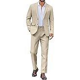 COOFANDY Mens Black Suits 2 Piece Set Blazer and Pants Set Semi Formal Wedding Attire