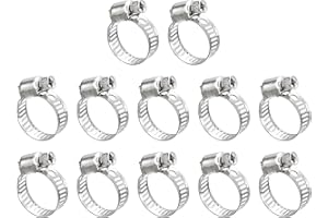 uxcell Worm Gear Hose Clamp, 12pcs 1/2" - 3/4" Adjustable Stainless Steel Hose Clamps Duct Clamp for Securing Hose, Pipe, Plu