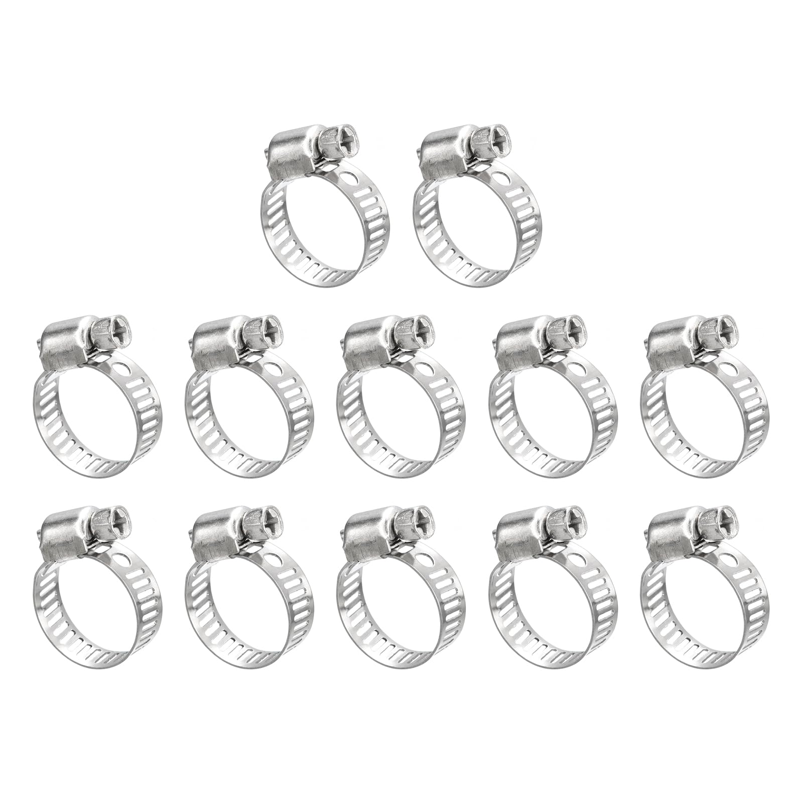 uxcell Worm Gear Hose Clamp, 12pcs 1/2" - 3/4" Adjustable Stainless Steel Hose Clamps Duct Clamp for Securing Hose, Pipe, Plumbing, Tube and Fuel Line