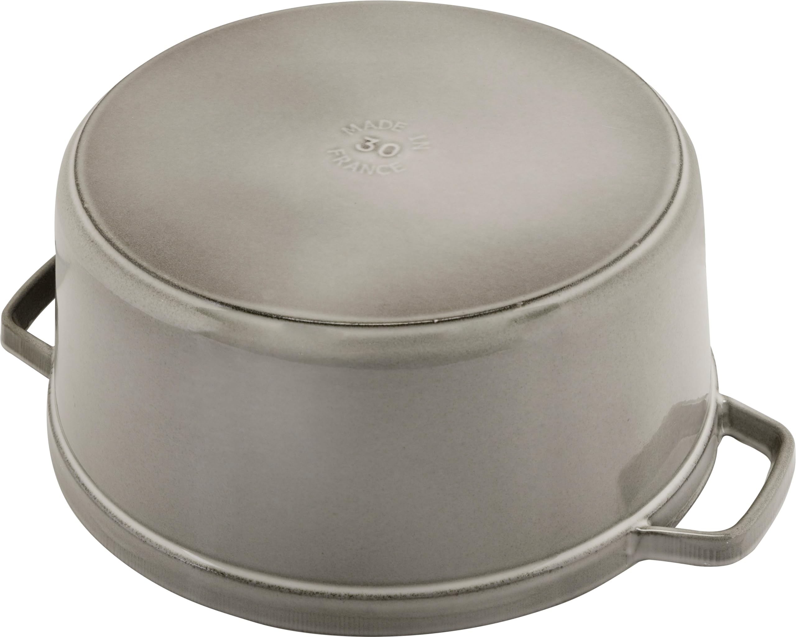 STAUB Cast Iron Roaster/Cocotte, Round, 8.35 L, Graphite Grey, 30 cm