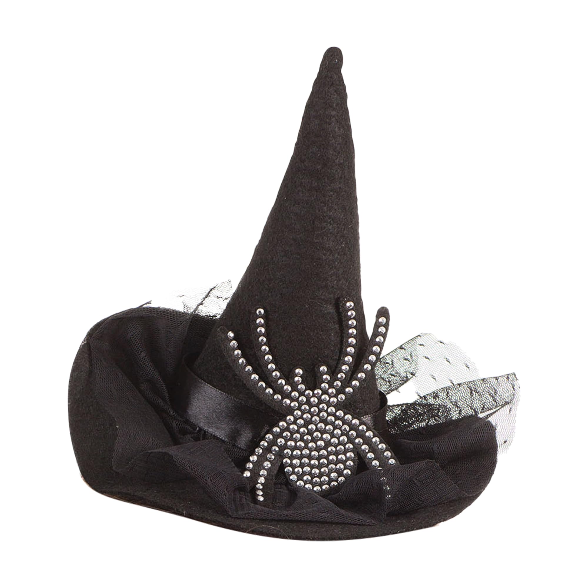 Bristol Novelty MD227 Witch Hat on Headband, Womens, Black/White, One Size Halloween