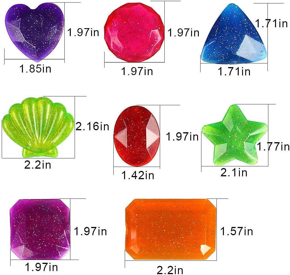 HTHL 8 PCS Set Pool Toys Sinking Dive Gem Colorful Acrylic Gemstones For Kids Underwater Toys Summer Fun Swimming Toys For Bath Pool Water Park and Sea - Image 3