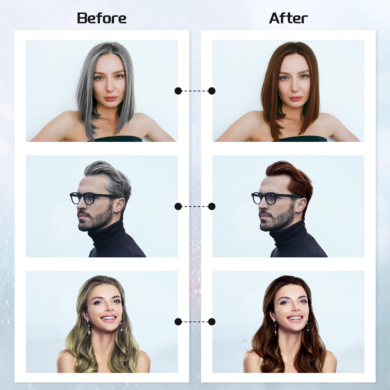Bablabear Instant Gray Hair Color Shampoo 500ML - 3 in 1 Men's & Women's Long-Lasting, Safe Hair Dye