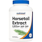Nutricost Horsetail Extract 5,500mg Equivalent from 550mg of 10:1 Extract Per Serving, 240 Capsules for 240 Servings Per Bottle - GMO Free and Gluten Free, Vegan