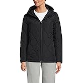 Lands' End Womens FeatherFree Onion Quilted Insulated Jacket Black Regular Large