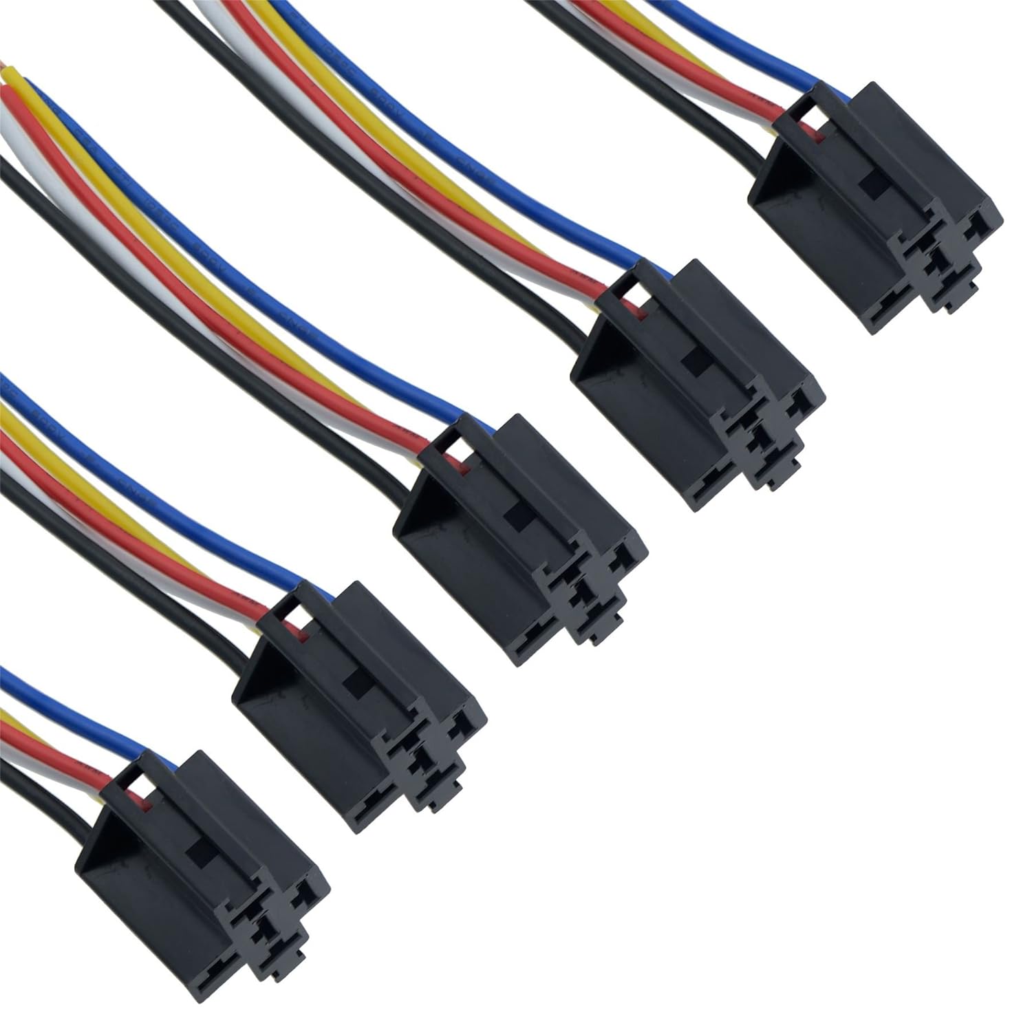5x Prewired 5Pin Automotive Relay Socket Holder 40A (Pack of 5