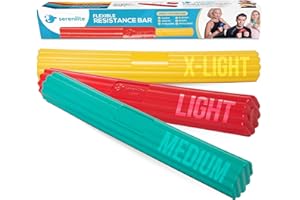 Serenilite Flexible Resistance Bar, Grip Strength Trainer, Resistance Band, Forearm Exerciser Workout, Flexible Bar for Tennis Elbow, Golfers Elbow, Physical Therapy, Pain Relief, Tendonitis, Recovery