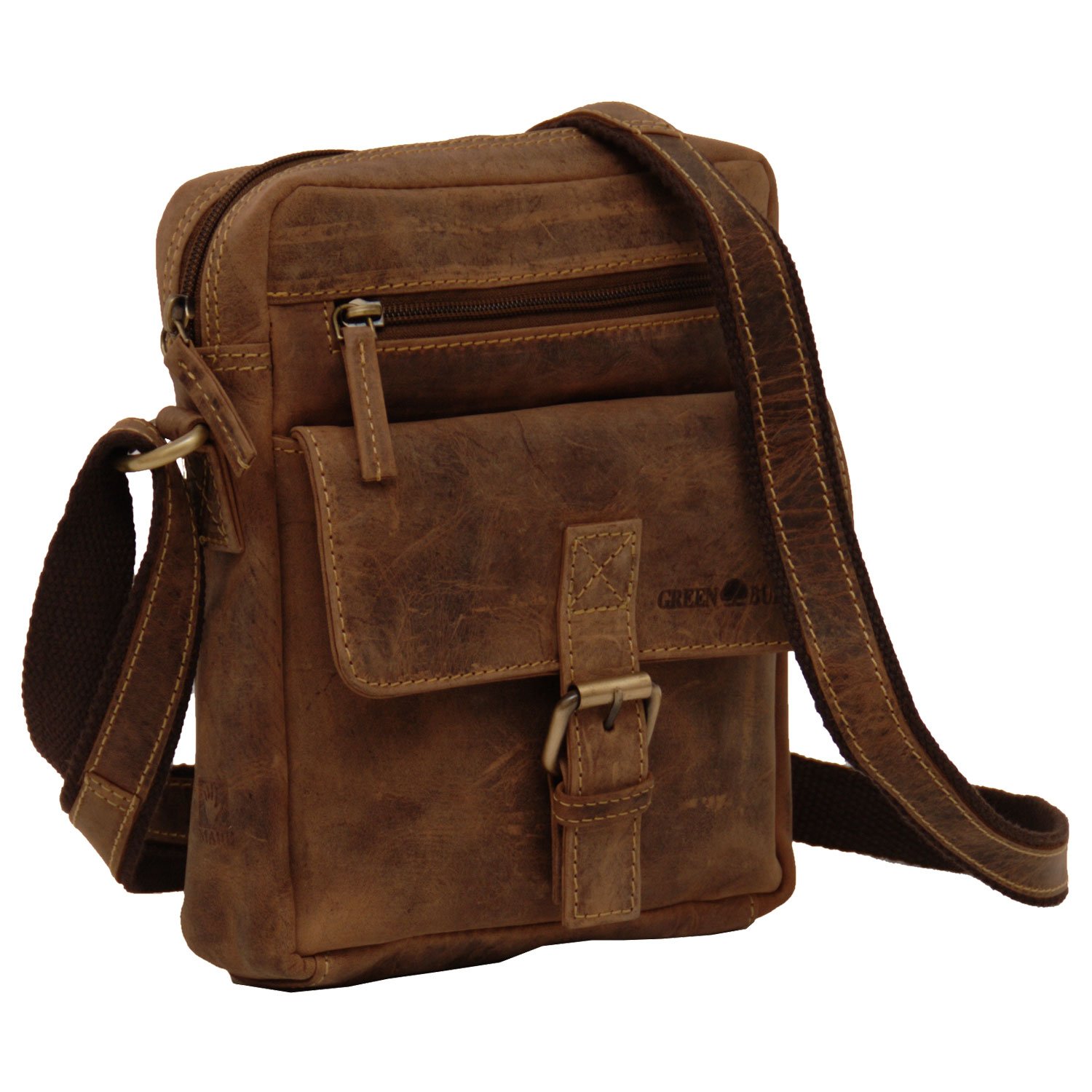 Greenburry Vintage 1663-25 Leather Small Shoulder Bag Antique Brown by ModaStore de