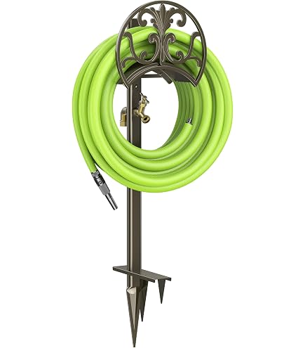 Artigarden Soporte Para Manguera De Jardín, Soporte De Manguera De Agua De Metal De Pie, Resistente, Flexible, Organizador De Almacenamiento Para Césped Y Patio