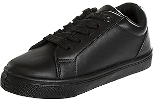 French Toast Boys Girls Shoes -Unisex Athletic Casual Dress Kids School Uniform Loafer Oxford Canvas Tennis Sneakers (White/Black) (Little Kid/Big Kid)