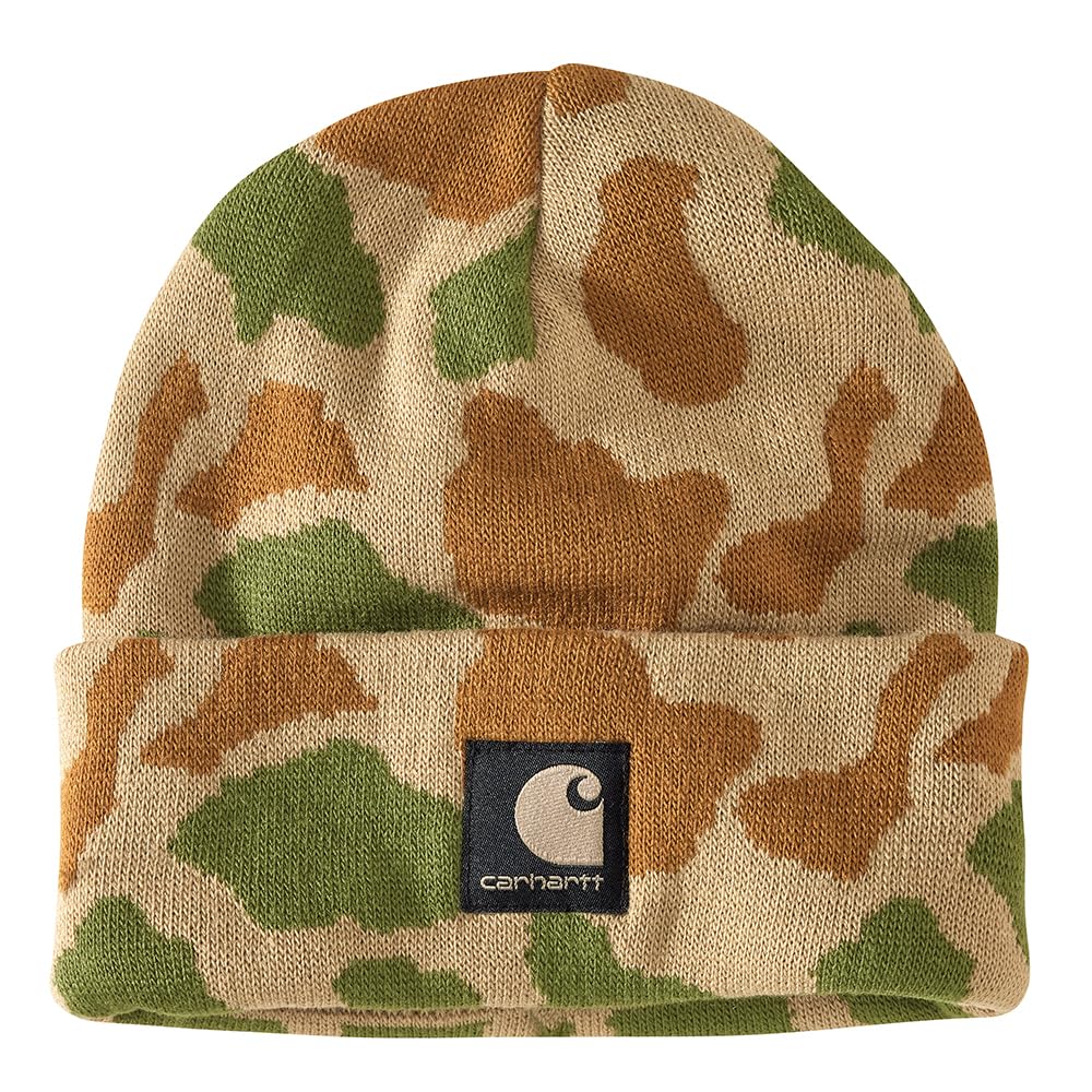 Photo 1 of Carhartt Men's Knit Camo Beanie, Dark Khaki Duck Camo2, One Size