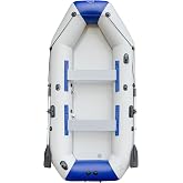 10ft Inflatable Dinghy Boat for Adult with Drop-Stitch Floor 3-4 Person Inflatable Raft with Oars &amp; Carry Bag Heavy-Duty Motor Mount Ready for Fishing Diving Tender or Recreation USCG Approved