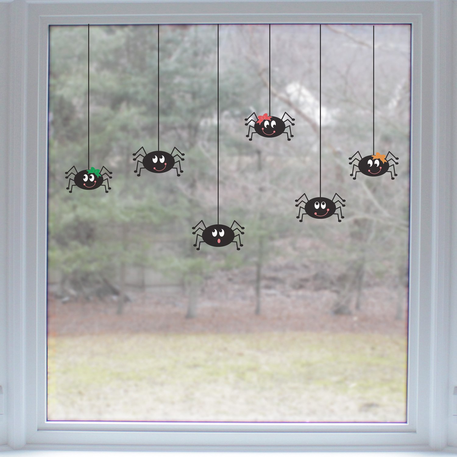 Stickerscape Halloween Window Stickers (Halloween Spiders - One Size) | Halloween Window Decorations | Reusable and Cleanly Removable | Made in The UK