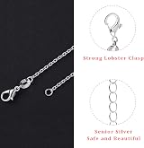 SANNIX 50 Pack Silver Plated Cable Necklace Chains 20 Inch 1.2mm Lobster Clasp view 3