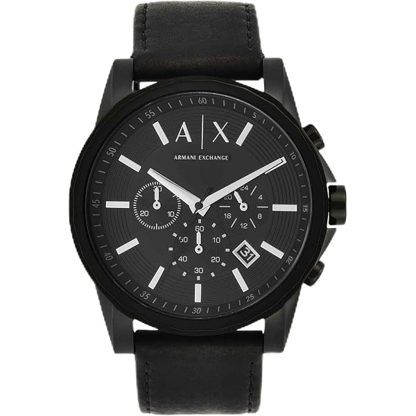 A|X Armani Exchange Black Quartz Analog Watch with Silicone Strap