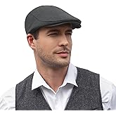 KUJUHA Men's Newsboy Cap Cotton Flat Ivy Gatsby Newsboy Hat Driving Hat Irish Cabbie Hunting Caps Winter Hat