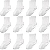 GENTABY Kids Socks 12 Pairs Boys Girls Athletic Crew Ankle Socks for Children for Ages 1-13 Breathable Fit for Daily Wear
