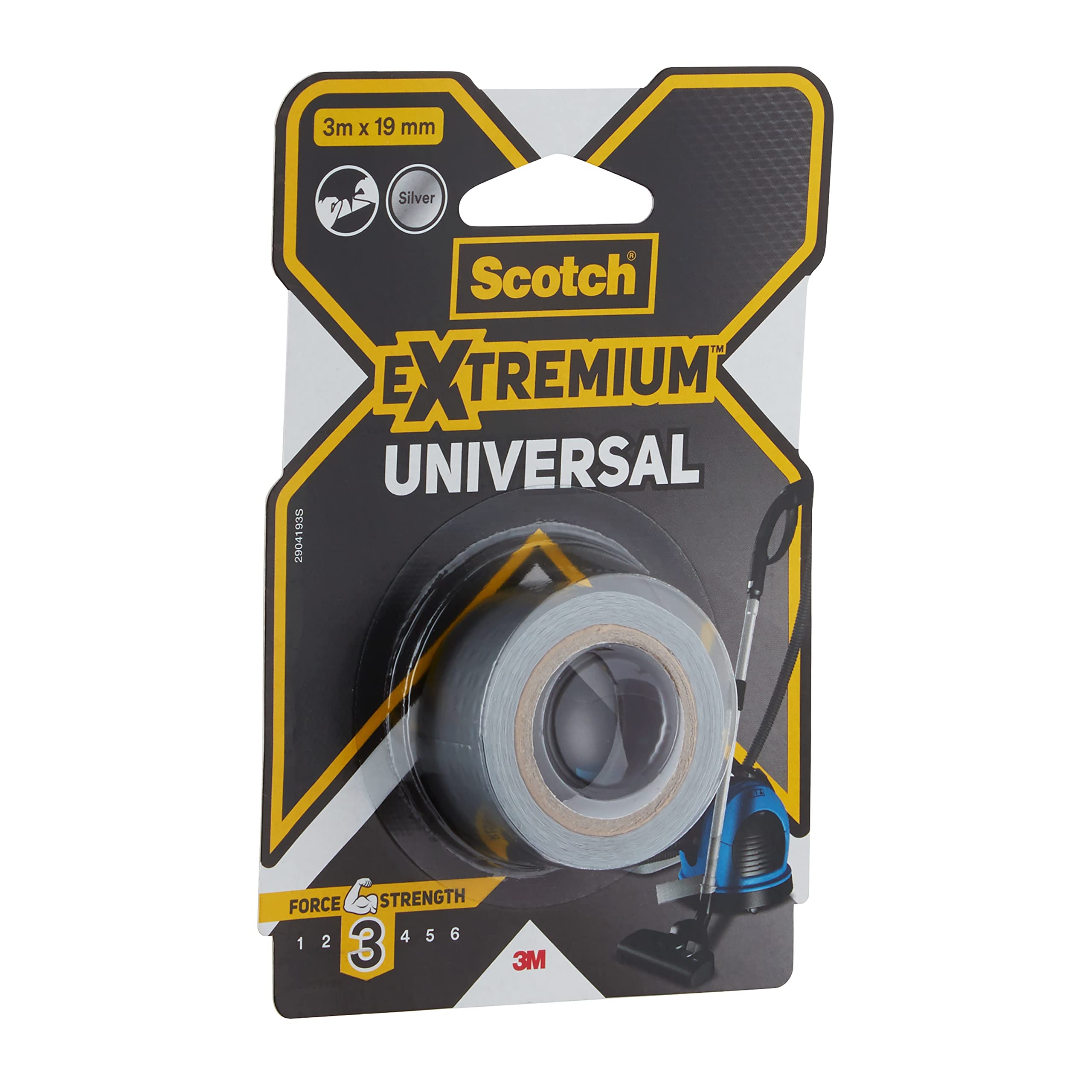 Scotch Extremium Silver Universal Duct Tape, 3 m x 19 mm