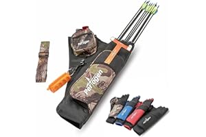 Perogen 3 Tube Compact Hip Target Arrow Quiver Waist Hanged Archery Quiver Holder with Pockets Adjustable Belt