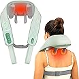Snailax Cordless Neck Shoulder Massager with Heat, 4D Deep Tissue Kneading, Shiatsu Back Massager Pillow for Neck, Shoulder, Gifts for Men, Women