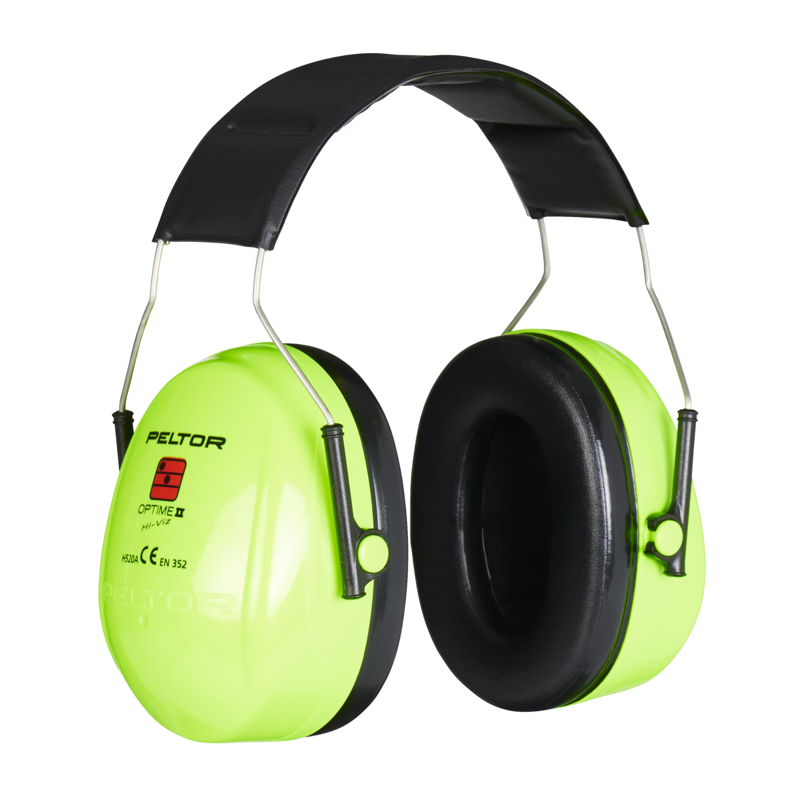 Peltor 3M Optime II Earmuffs, 31 dB, Headband, H520A-472-GB, Hi-viz Green, One Size