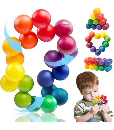 Jouets Anti-Stress Colorés pour Adultes et Enfants, Jouets Éducatifs Colorés Fidget, Jouets Sensoriels Adaptés au Voyage pour l'Autisme, Jouet