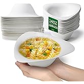 Paper Bowls Heavy Duty 14OZ Triangle Eco-Friendly Disposable Bowl Bulk Ice Cream Cups for Soup,Hot Food,Salad,Dessert (100PCS