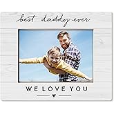 HUKINE Dad Picture Frame 4x6, Daddy Gifts from Daughter Son, Dad Gifts for Christmas Birthday, Best Daddy Ever We Love You Picture Photo Frames for Tabletop Desk Decor