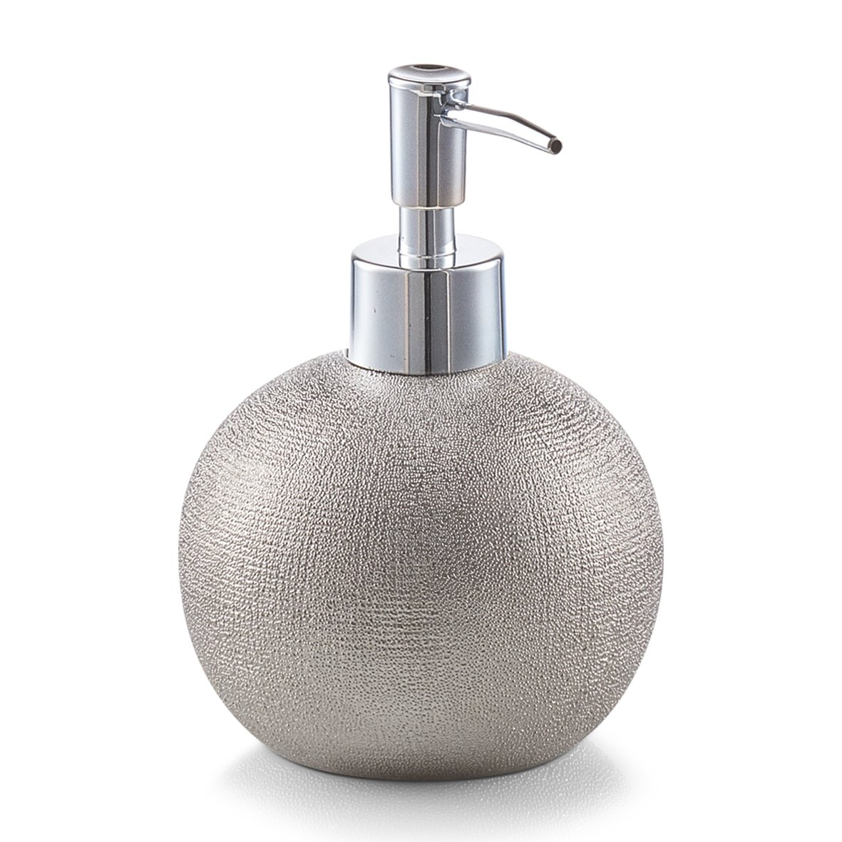 Zeller 18756 Soap Dispenser Glitter Stoneware, Glass, Silver, 10.3 x 10.3 x 14.5 cm