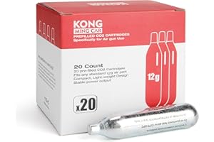 KONG MING CAR 8 Gram / 12 Gram CO2 Cartridges, Non-Threaded,High-Grade CO2 Cylinder CO2 Cartridges for Paintball Guns,Pellet Guns, BB Guns and Airsoft Guns