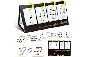 MotiveTech Rhythm Practice Card Note Training Cards Visual Music Flash Card Music Notation Cards for Piano Drum Musical Under