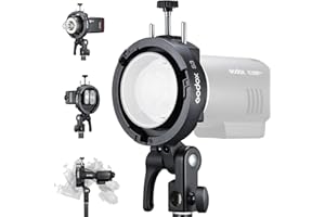 GODOX S3 Speedlite Bracket, 𝐆𝐨𝐝𝐨𝐱 𝐒𝟐 𝐔𝐩𝐠𝐫𝐚𝐝𝐞,Bowens Mount Holder, Adjustment Angle±90°,Umbrella Hole, S3 Bracke