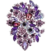 EVER FAITH Women's Austrian Crystal Vintage Style Flower Leaf Cluster Brooch Pendant