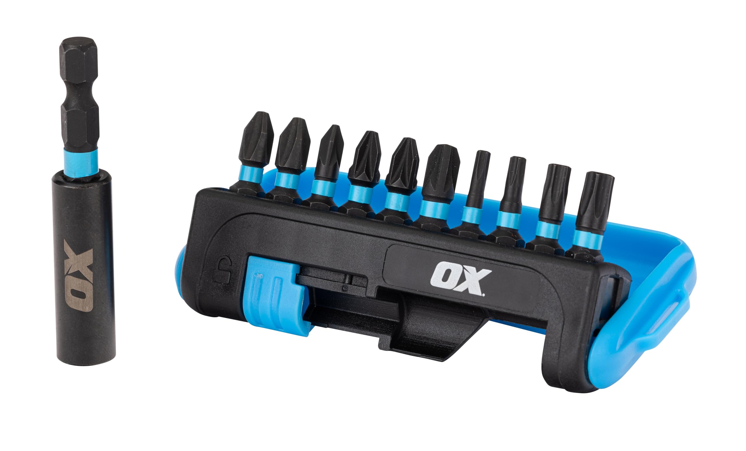 OX Pro 11pc Impact Bit Set, Magnetic Bit Holder, Impact Screwdriver Driver Bits Set Compatible with Others