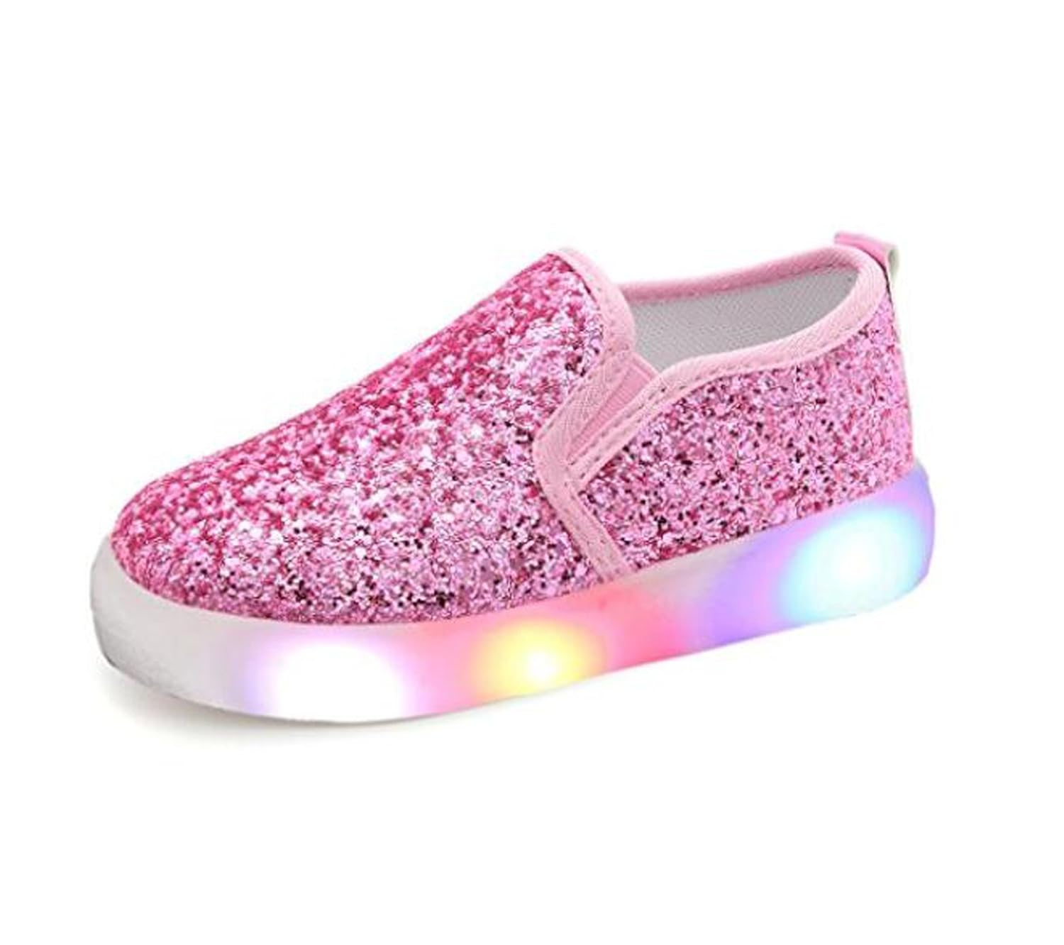 Toddler/Little Kid 9M US Toddler, Sequins Pink Otamise Girls Light up Sequins Shoes Slipon