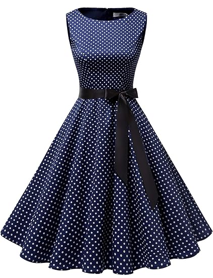 Gardenwed Damen 1950er Vintage Cocktailkleid Rockabilly Retro Schwingen Kleid Faltenrock