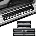 Car Accessories Carbon Fiber Door Sill Scuff Plate Auto Door Entry Guard Scratch Shield for Dodge Ram 3500 2012-2024 Auto Accessories (3500, White)