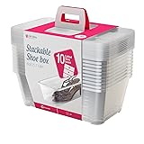 Life Story 10 Pack Plastic Storage Box, Stackable