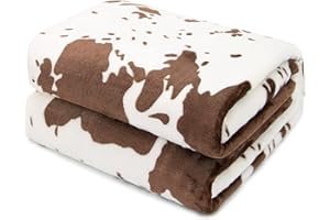 HSEEC Cute Cow Print Blanket for Kids Cozy Soft Lightweight Cow Throw Blanket Warm Fleece Fuzzy Plush All Season Sofa Bed Travel Couch Cow Blankets Gifts for Baby Toddler Pet 40"x50"