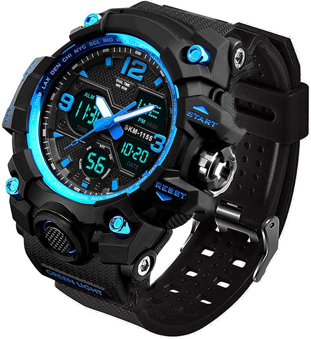 Men Sports Watches Man Military chronograph digital Watch Leather Rectangle Quartz Wristwatches