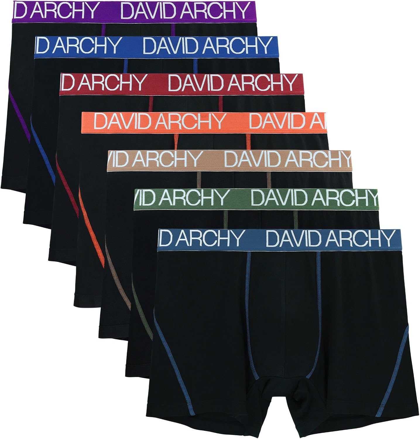 DAVID ARCHY Mens 3 Pack Underwear Ultra Soft Comfy Breathable Bamboo Rayon Basic Boxer Briefs