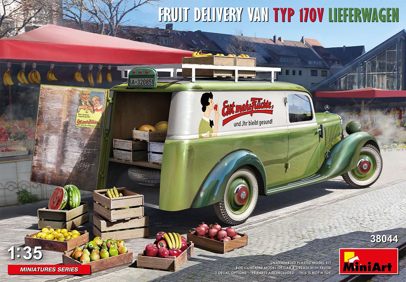 Miniart MIN38044 1:35-Fruit Delivery Van TYP 170V LIEFERWAGEN, Molded Color