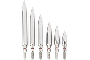 100/125/150/200/250/300 Grain Stainless Steel Archery Field Points 9/32″ 19/64″ 5/16″ Out Diameter Target Bullet Point Screw 
