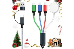 AYERIM 4 in 2 Multi Charging Cable for Apple Watch Charger, Travel Essentials Charger, Portable USB C/Micro USB Cord Compatible with iWatch 11-1, iPhone 17-11, iPad, Airpods, Android Phones, 4FT
