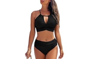 Women Halter Bikini Set High Waist Bottom Bathing Suit Sexy Swimsuit