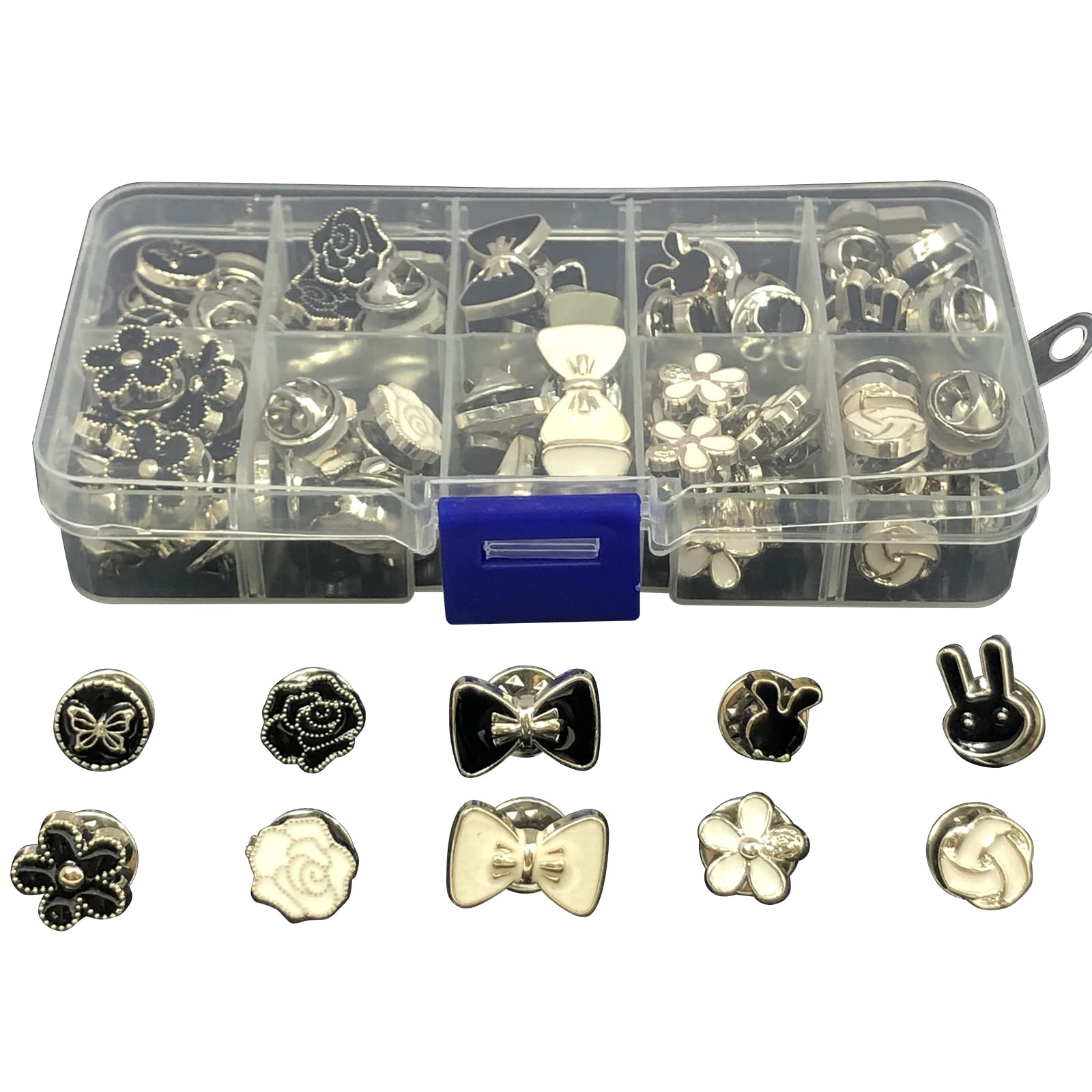 74 Pieces Women's brooches & pins, Anti Exposure Fixed brooches for Shirt Adjustment Button, brooches for Women UK